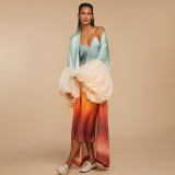Beach Print Sun Protection Cover-Up Jacket YF-10889