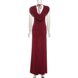 Solid Color Pleated Sleeveless Maxi Dress XEF-K25D78720