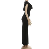 Solid Color Pleated Sleeveless Maxi Dress XEF-K25D78720