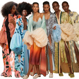 Beach Print Sun Protection Cover-Up Jacket YF-10889