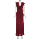 Solid Color Pleated Sleeveless Maxi Dress XEF-K25D78720