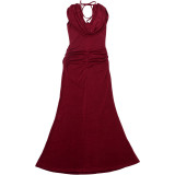 Solid Color Pleated Sleeveless Maxi Dress XEF-K25D78720