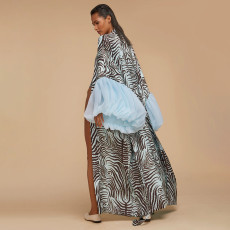 Beach Print Sun Protection Cover-Up Jacket YF-10889