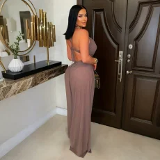 V Neck Backless See Through Jumpsuit CYA-901980