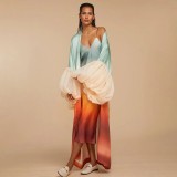 Beach Print Sun Protection Cover-Up Jacket YF-10889