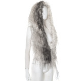 Deep V Neck Fur Collar Hooded Tops MXBF-Y25TP242