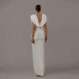 Solid Color Pleated Sleeveless Maxi Dress XEF-K25D78720