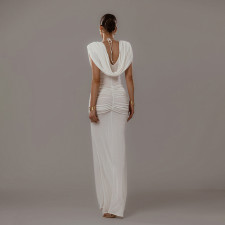 Solid Color Pleated Sleeveless Maxi Dress XEF-K25D78720