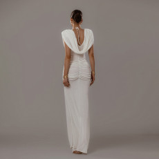 Solid Color Pleated Sleeveless Maxi Dress XEF-K25D78720