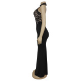 Lace Sleeveless Split Maxi Dress BY-7488