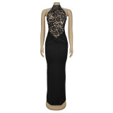 Lace Sleeveless Split Maxi Dress BY-7488