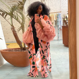 Beach Print Sun Protection Cover-Up Jacket YF-10889