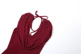 Solid Color Pleated Sleeveless Maxi Dress XEF-K25D78720