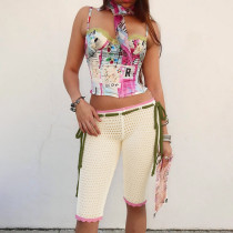 Fashion Knits Hollow Out Casual Pants MXBF-J25PT136