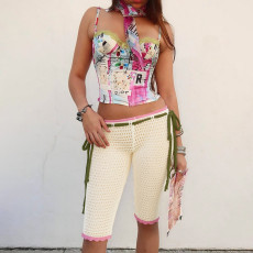 Fashion Knits Hollow Out Casual Pants MXBF-J25PT136