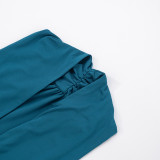 Deep V Neck Sleeveless Bodysuit Pants Suit MXBF-D25ST257