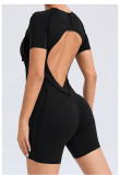 Short Sleeve Sport Backless Yoga Romper GQSA-50310