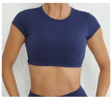 Short Sleeve Backless With Bra Sports T-shirt  GQSA-8300
