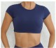 Short Sleeve Backless With Bra Sports T-shirt  GQSA-8300