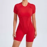 Short Sleeve Sport Backless Yoga Romper GQSA-50310