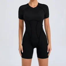 Short Sleeve Sport Backless Yoga Romper GQSA-50310