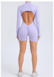 Long Sleeve Zipper Backless Romper GQSA-ZY01