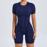 Short Sleeve Sport Backless Yoga Romper GQSA-50310