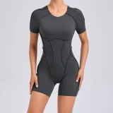 Short Sleeve Sport Backless Yoga Romper GQSA-50310
