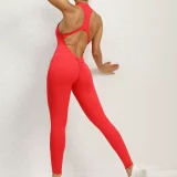 Solid Color Zipper Backless Sport Jumpsuit GQSA-Q23