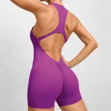 Solid Color Tight Sport Yoga Romper GQSA-Q22