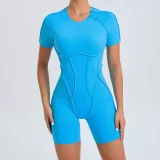 Short Sleeve Sport Backless Yoga Romper GQSA-50310