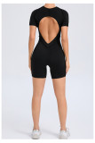 Short Sleeve Sport Backless Yoga Romper GQSA-50310