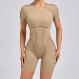 Short Sleeve Sport Backless Yoga Romper GQSA-50310