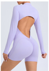 Long Sleeve Zipper Backless Romper GQSA-ZY01