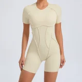 Short Sleeve Sport Backless Yoga Romper GQSA-50310