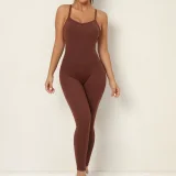 V-Neck Yoga Fitness Backless Jumpsuit GQSA-1028
