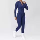 Long Sleeve Zipper Tight Backless Jumpsuit GQSA-25633