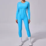Long Sleeve Solid Color Sport Jumpsuit GQSA-10122