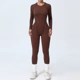 Long Sleeve Solid Color Sport Jumpsuit GQSA-10122