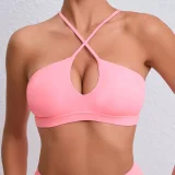 Solid Color Cross Sling Sport Fitness Top GQSA-A05