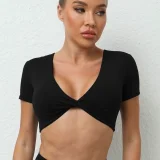 Short Sleeve Tight V Neck T Shirts GQSA-T15