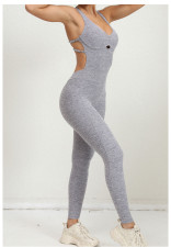 Cross-Adjustable Straps Yoga Jumpsuit GQSA-21320