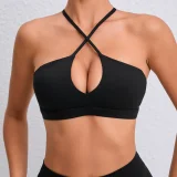 Solid Color Cross Sling Sport Fitness Top GQSA-A05