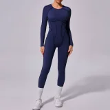 Long Sleeve Solid Color Sport Jumpsuit GQSA-10122