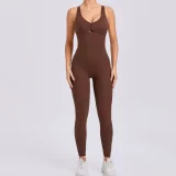 Cross-Adjustable Straps Yoga Jumpsuit GQSA-21320