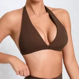 Solid Color Halterneck Backless Fitness Underwear GQSA-10317