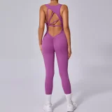 Sleeveless Solid Color Sport Skinny Jumpsuit GQSA-42015