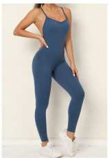 V-Neck Yoga Fitness Backless Jumpsuit GQSA-1028