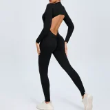 Zipper Long Sleeve Backless Jumpsuit GQSA-ZY02