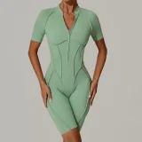 Short Sleeve Zipper Sport Skinny Romper GQSA-K0113